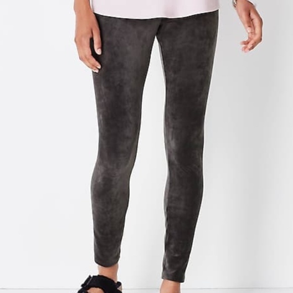 J. Jill Pants - NWT Pure Jill Crushed-Velour Smooth-Waist Gray Leggings - Size Medium/Tall